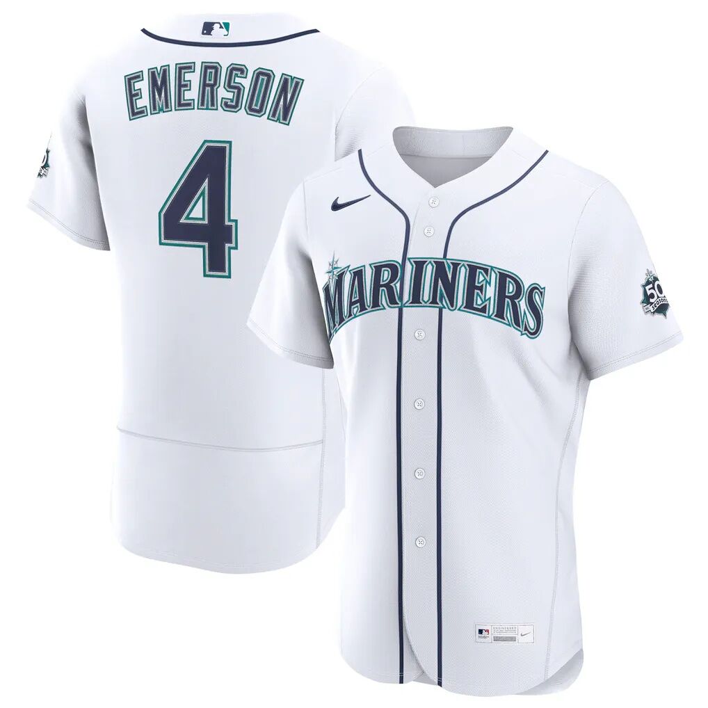 Colt Emerson Seattle Mariners Nike Home 50th Season Authentic Jersey