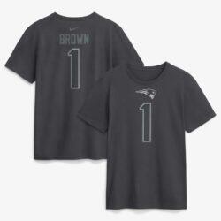 A.J. Brown New England Patriots Nike Name & Number T-Shirt - - Front View