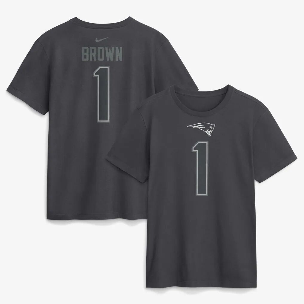 A.J. Brown New England Patriots Nike Name & Number T-Shirt - Anthracite