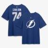 John Carlson Tampa Bay Lightning Fashion7 Authentic Stack Name & Number T-Shirt - Blue - Front View