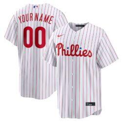 Philadelphia Phillies Nike Home Stadium Custom Jersey - White - Front View