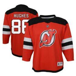 Jack Hughes New Jersey Devils Toddler Home Replica Player Jersey - Red - Front View