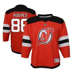 Jack Hughes New Jersey Devils Infant Home Replica Player Jersey - Red - Front View
