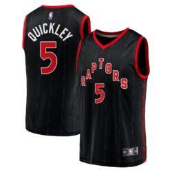Immanuel Quickley Toronto Raptors Fashion7 Fast Break Player Jersey - Black - Front View