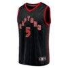 Immanuel Quickley Toronto Raptors Fashion7 Fast Break Player Jersey - Black - Side View