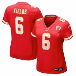 Justin Fields Kansas City Chiefs Nike Women's Team Game Jersey - Red - Front View