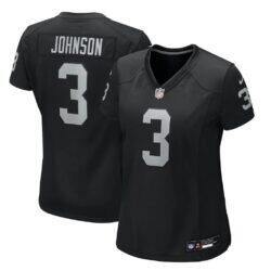 Taron Johnson Las Vegas Raiders Nike Women's Team Game Jersey - Black - Front View