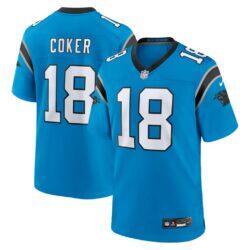 Jalen Coker Carolina Panthers Nike Alternate Game Jersey - Blue - Front View