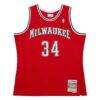 Giannis Antetokounmpo Milwaukee Bucks Mitchell & Ness 2014/15 Hardwood Classics Swingman Jersey - Red - Side View