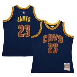 LeBron James Cleveland Cavaliers Mitchell & Ness 2015/16 Hardwood Classics Swingman Jersey - Navy - Front View