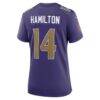 Kyle Hamilton Baltimore Ravens Nike Women's Alternate Game Jersey - Purple - Detail View