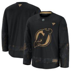 New Jersey Devils Fashion7 2024 Military Appreciation Practice Jersey - Black - Front View