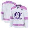 Anaheim Ducks Fashion7 2024 Hockey Fights Cancer Practice Jersey - White - Front View