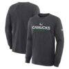 Vancouver Canucks Fashion7 Authentic Pro Primary Long Sleeve T-Shirt - Charcoal - Front View