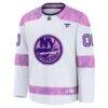 New York Islanders Fashion7 2024 Hockey Fights Cancer Custom Practice Jersey - White - Side View
