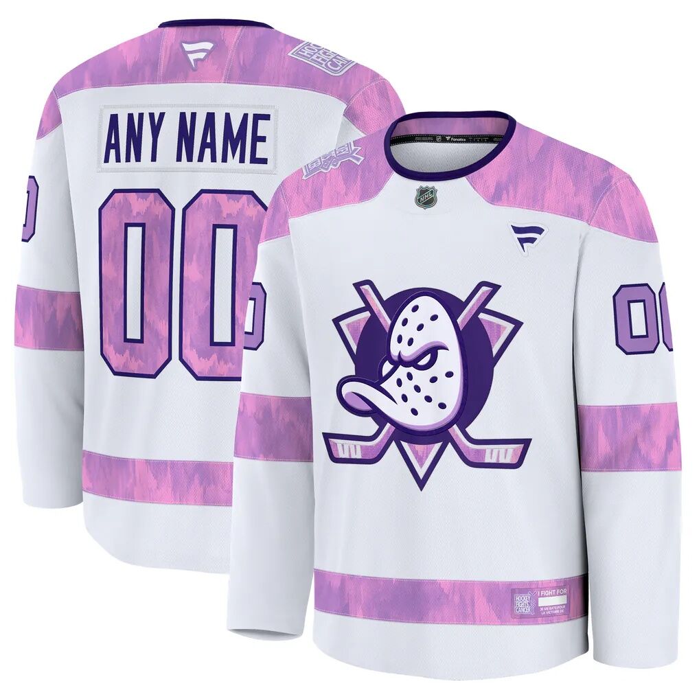 Anaheim Ducks Fashion7 2024 Hockey Fights Cancer Custom Practice Jersey