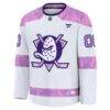 Anaheim Ducks Fashion7 2024 Hockey Fights Cancer Custom Practice Jersey - White - Side View
