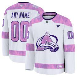 Colorado Avalanche Fashion7 2024 Hockey Fights Cancer Custom Practice Jersey