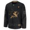 San Jose Sharks Fashion7 2024 Military Appreciation Custom Practice Jersey - Black - Side View