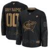 Columbus Blue Jackets Fashion7 2024 Military Appreciation Custom Practice Jersey - Black - Front View