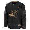 Columbus Blue Jackets Fashion7 2024 Military Appreciation Custom Practice Jersey - Black - Side View