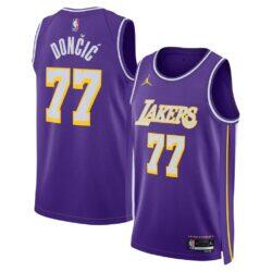 Luka Dončić Los Angeles Lakers Jordan Brand Unisex Swingman Jersey - Purple - Front View