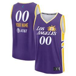 Los Angeles Sparks Fashion7 Youth Explorer Edition Fast Break Replica Custom Jersey - Purple - Front View