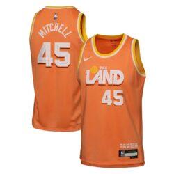 Donovan Mitchell Cleveland Cavaliers Nike Youth 2025/26 City Edition Swingman Jersey - Orange - Front View