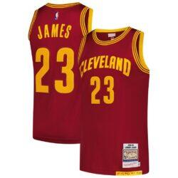 LeBron James Cleveland Cavaliers Mitchell & Ness Hardwood Classics 2015/16 Authentic Jersey - Wine
