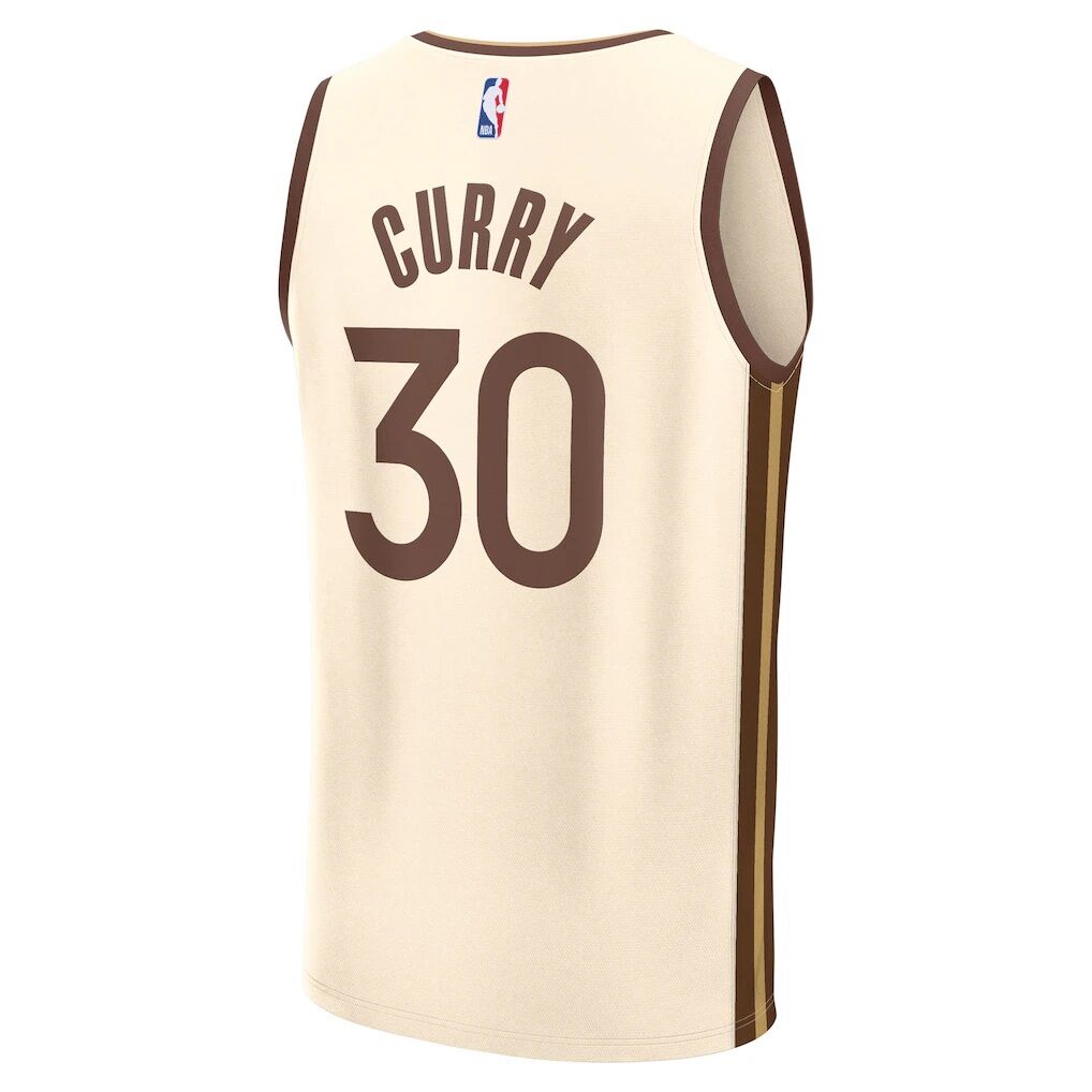 Stephen Curry Golden State Warriors Fashion7 Youth 2025/26 City Edition Fast Break Jersey - Tan