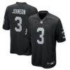 Taron Johnson Las Vegas Raiders Nike Team Game Jersey - Black - Front View