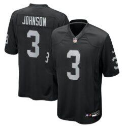 Taron Johnson Las Vegas Raiders Nike Team Game Jersey - Black - Front View