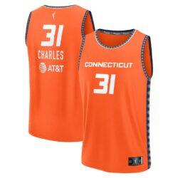 Tina Charles Connecticut Sun Fashion7 Youth Explorer Edition Fast Break Replica Jersey - Orange - Front View