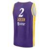 Rickea Jackson Los Angeles Sparks Fashion7 Youth Explorer Edition Fast Break Replica Jersey - Purple - Detail View