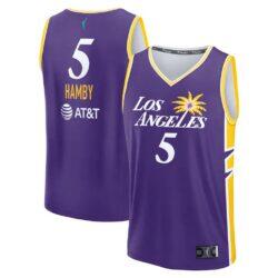 Dearica Hamby Los Angeles Sparks Fashion7 Youth Explorer Edition Fast Break Replica Jersey - Purple - Front View