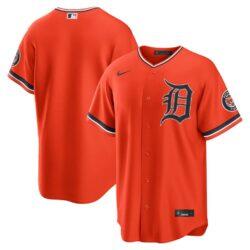 Detroit Tigers Nike Alternate Stadium Jersey - Orange - Front View