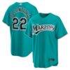 Sandy Alcantara Miami Marlins Nike Alternate Replica Jersey - Teal - Front View