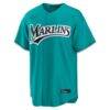 Sandy Alcantara Miami Marlins Nike Alternate Replica Jersey - Teal - Side View