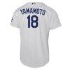 Yoshinobu Yamamoto Los Angeles Dodgers Nike Youth Home Stadium Jersey - White - Detail View