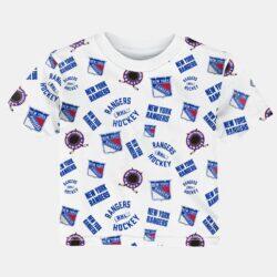 New York Rangers Outerstuff Infant Run Down Allover Print T-Shirt - White - Front View