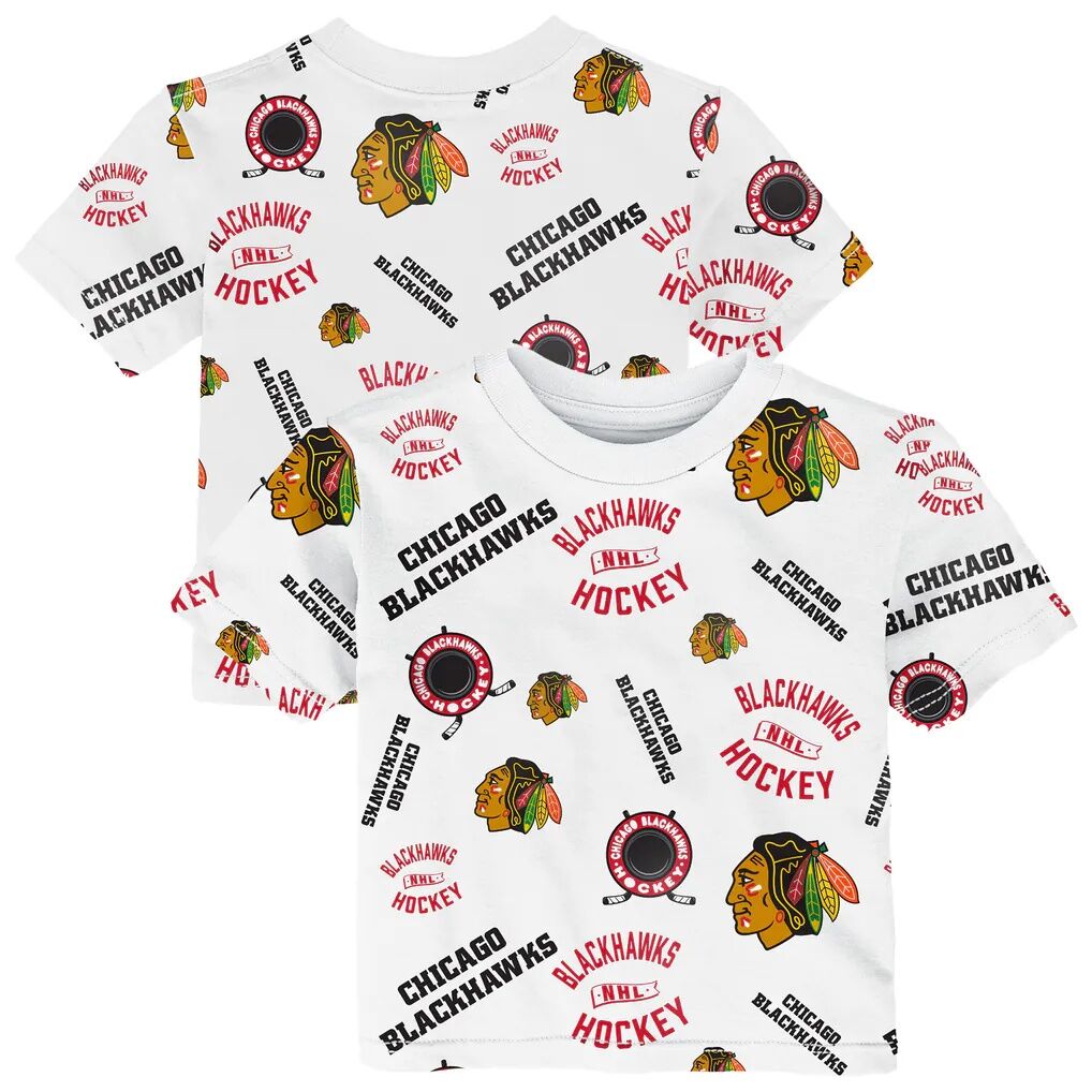 Chicago Blackhawks Outerstuff Infant Run Down Allover Print T-Shirt