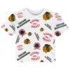Chicago Blackhawks Outerstuff Infant Run Down Allover Print T-Shirt - White - Side View