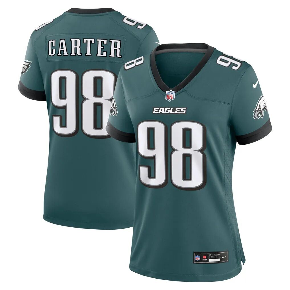 Jalen Carter Philadelphia Eagles Nike Women's Team Game Jersey - Midnight Green