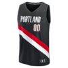 Portland Trail Blazers Fashion7 Youth Fast Break Replica Custom Jersey - Black - Side View