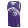 Utah Jazz Fashion7 Youth Fast Break Replica Custom Jersey - Purple - Side View