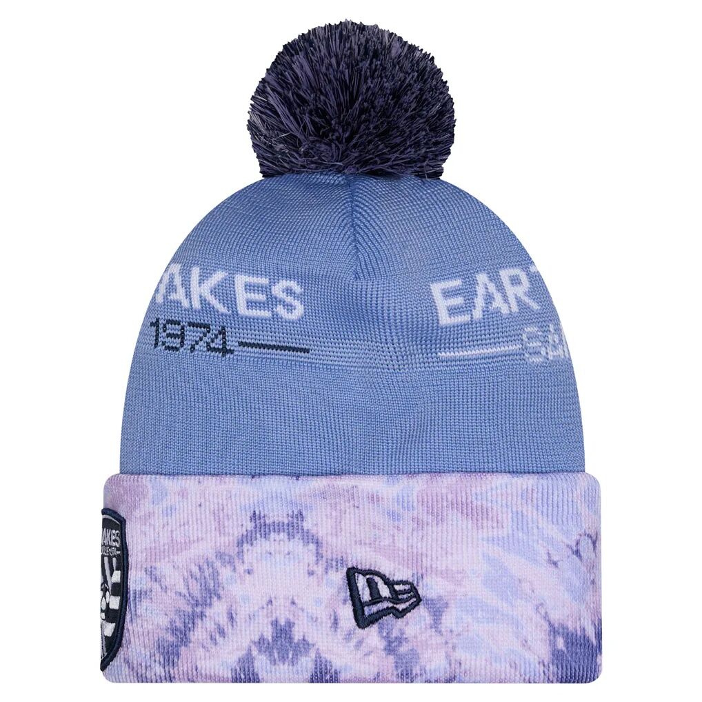 San Jose Earthquakes New Era 2026 Jersey Hook Cuffed Knit Hat with Pom - Light Blue