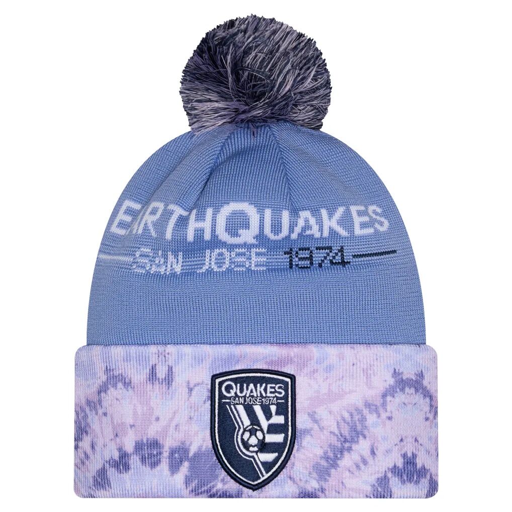 San Jose Earthquakes New Era 2026 Jersey Hook Cuffed Knit Hat with Pom - Light Blue