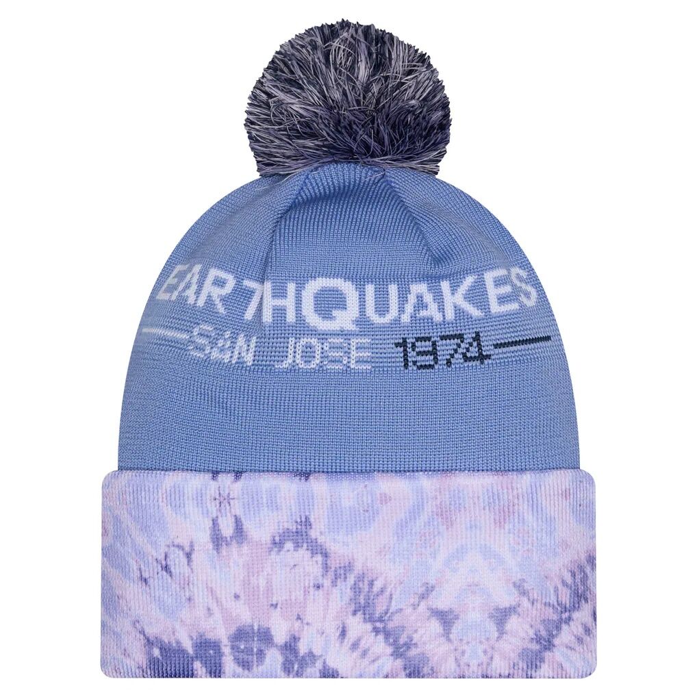 San Jose Earthquakes New Era 2026 Jersey Hook Cuffed Knit Hat with Pom - Light Blue