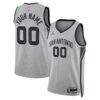 San Antonio Spurs Jordan Brand Unisex Swingman Custom Jersey - Silver - Front View