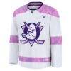 Anaheim Ducks Fashion7 Hockey Fights Cancer Survivor Practice Jersey - White - Side View